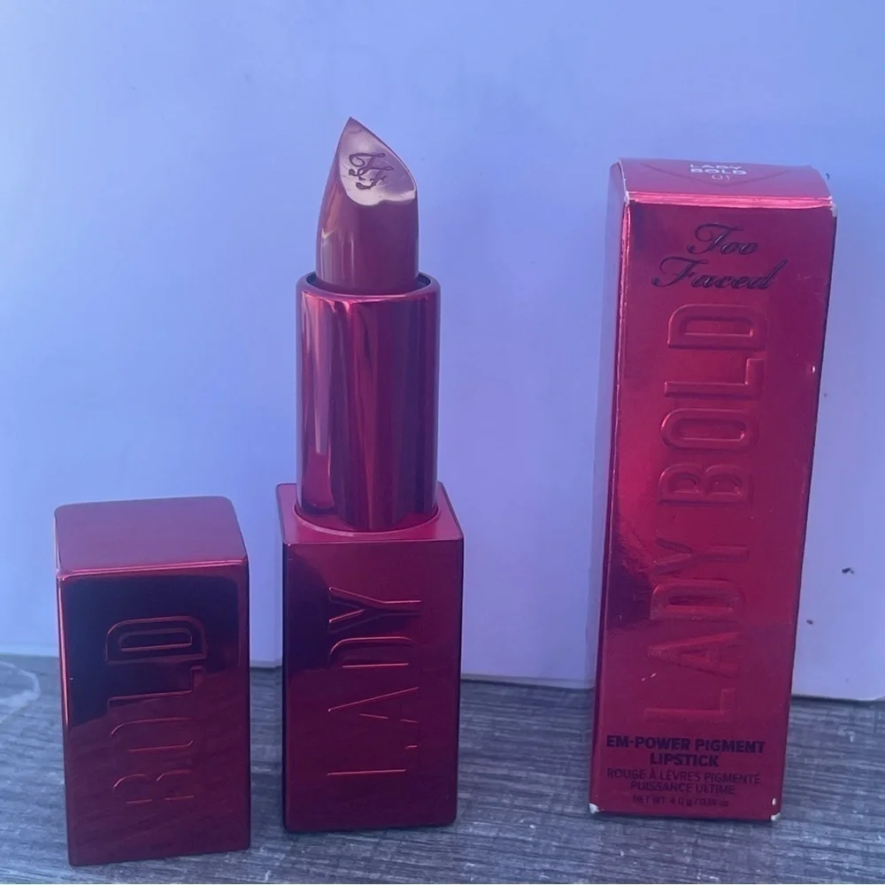 Too Faced Lady Bold ‘Em-Power Pigment Lipstick Full Size